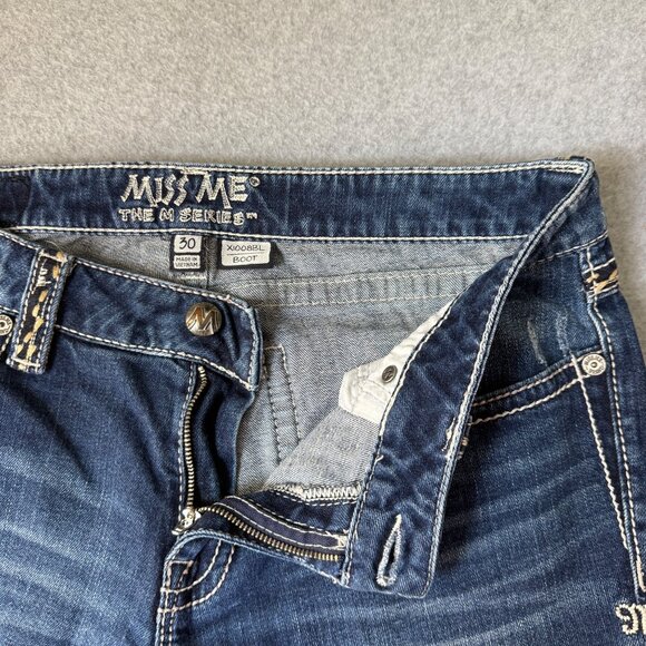Miss Me The M Series Boot X1008BL Womens Blue Freesia Distressed Jeans‎ 30 x 33 - Picture 8 of 12